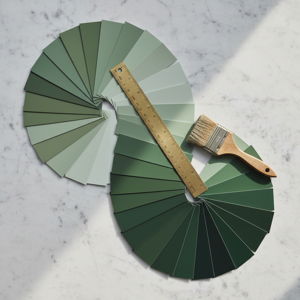 Paint colors being selected in natural light